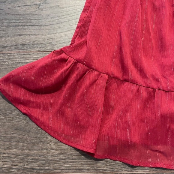 Francesca MI AMI Off Shoulder Dress Red with Metallic Thread - Size XS - Picture 4 of 4